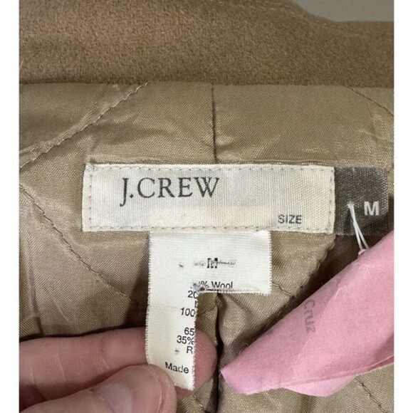 J.Crew Wool Blend Beige Overcoat Women Medium Classic Preppy Neutral Winter - Picture 4 of 7